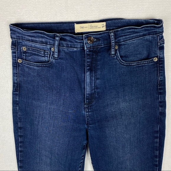 Gap True Skinny High Rise Stretch Dark Wash Denim - Picture 3 of 7